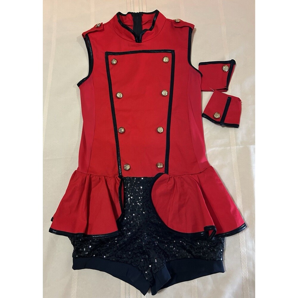Weissman Red Ringmaster Circus Costume Large Taylor Swift Big Top Sequin Dance